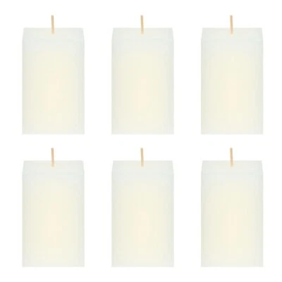 Mega Velas - Sin Perfume 2"x 3" Vertido a Mano SQR Premium Pilar Vela Marfil 6 Piezas Foto 1 de 3