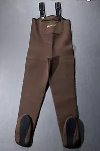 Simms Waders Stockingfoot Mens Small Brown Neoprene Fly Fishing Outside Untested - Picture 1 of 11