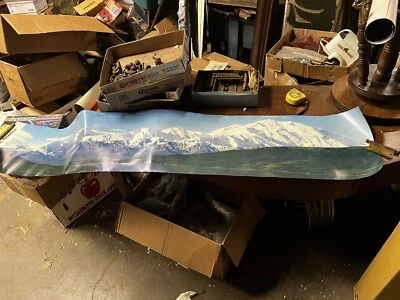 "Póster panorámico vintage 1978 Top of N America Mt McKinley Wonder Lake 6' x 14""" Foto 1 de 4