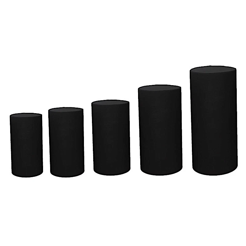 5 Fitted Spandex Cylinder Display Stand Covers Set Party Events Home Decorations - Image 1 of 2