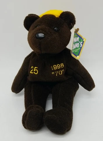 Salvinos Bamm Beanos MARK MCGWIRE 1998 "70" HR King #25 Beanie Plush Bear 8" MLB Cover