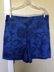 BANANA REPUBLIC Royal Blue Floral Short Size 14 $58.00 - Picture 1 of 5