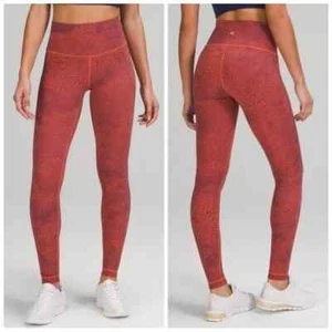 LULULEMON Donna 8 Crackle Glaze Arancione Wunder Train High-Rise Tight 25" Nuovo senza etichette - Foto 1 di 5