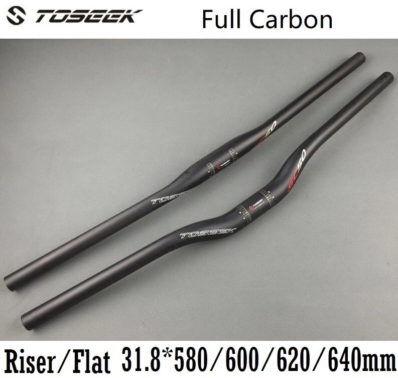 Carbon UD MTB Mountain Road Bike Riser Flat bar Bicycle Handlebar 31.8*580-640mm - Image 1 of 4