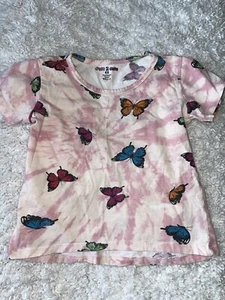 Just 2 cute girls sz. 6x pink tie dye butterfly tee. Cute, fun - Picture 1 of 6