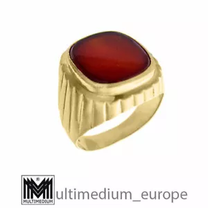 Art Deco 333 Gelbgold Karneol Herren Fingerring gold carnelian ring - Bild 1 von 6