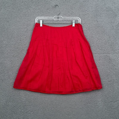 J. Crew Women's Pleated Skirt Cotton Blend Size 2 Pink Lined Lightweight Summer - Изображение 1 из 4
