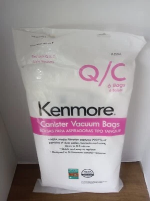 5 Kenmore Type Q/C HEPA Vacuum Bags Hypoallergenic for Upright Kenmore Vacuum - Image 1 of 4