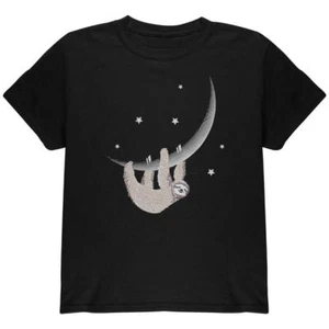 Sloth Hanging from the Moon Crescent Youth T Shirt - Picture 1 of 1