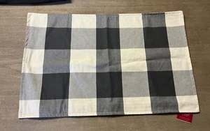 Pottery Barn Charcoal Gray White Buffalo Check Plaid Lumbar Pillow Cover 16X26 - Picture 1 of 2