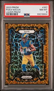 2023 Panini Prizm #357 Puka Nacua Lazer Prizm PSA 8 - Picture 1 of 2