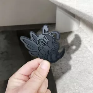 Hornet Emblem Badges Matte Black Emblem Bee , 2 Badges, Fender Angry Agressive - Picture 1 of 1