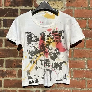 Vintage 70s Ramones In UK T Shirt 1977 Limited Edition Hand Painted Punk Rare! - Picture 1 of 16