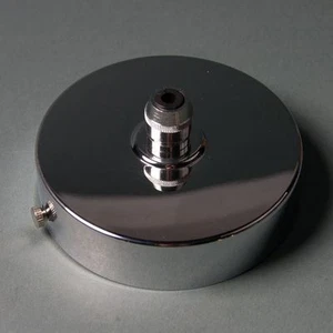 Placa de cubierta de techo de accesorios de iluminación cromada de 100 mm con agarre de cable - Imagen 1 de 2