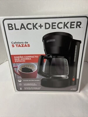 Black Decker  5-Cup Coffee Maker Space Saving Compact Design DCM600B - Image 1 of 3