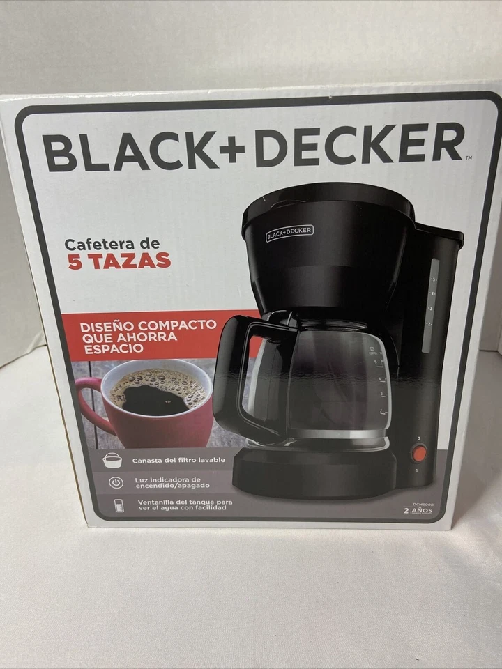 Black Decker  5-Cup Coffee Maker Space Saving Compact Design DCM600B - Image 1 of 3