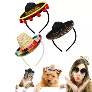 Funny Nice Mini Mexican Hat on Headband Fiesta Party Costume Spanish Sombrero - Picture 1 of 20