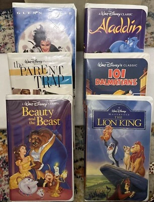 Vintage Lot of 6 Walt Disney VHS Video Cassette Tapes Black Diamond/Masterpiece — 第 1/4 张图片