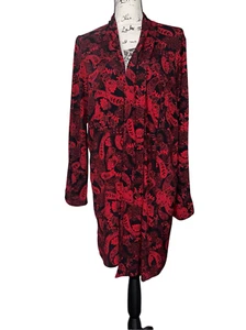 Jessica London NWOT black & red collarless open front jacket 14/16 - Picture 1 of 6