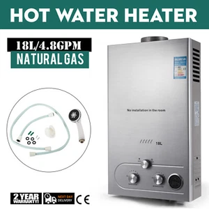18L Tankless Natural Gas Hot Water Heater 5GPM Instant Boiler Shower ISO - Picture 1 of 12
