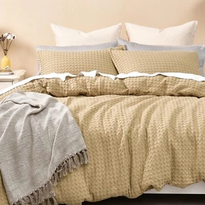 PHF 100% Cotton Waffle Duvet Cover King, Ultra Soft Skin-Friendly Duvet Cover... - Picture 1 of 9