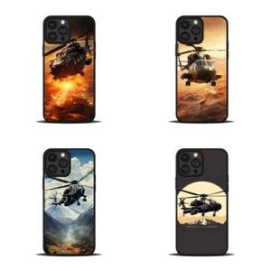 black Apache helicopter For iPhone 6 7 8 11 12 13 14 15 pro max Covers - Picture 1 of 25