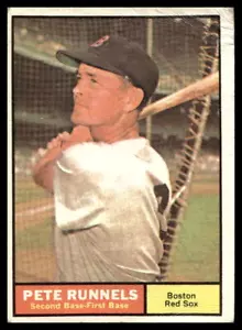 1961 Topps #210 Pete Runnels Boston Red Sox niedrige Falte - Bild 1 von 2