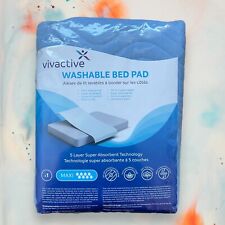 Vivactive Washable Bed Pad Blue with Tuck-In SidesSingle 