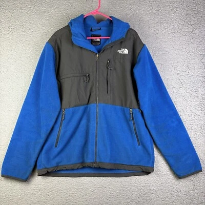 The North Face Denali Fleece Jacket Size L Blue Gray Hooded Polartec Shacket - Image 1 of 4