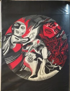 TOMO77 Divine Justice Siebdruck 18x18 Limited Edition Poster Druck S/N - Bild 1 von 1