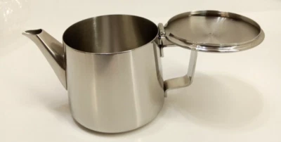 Delco Tableware 30584820A Stainless Steel Simplicity Teapot w/ Hinged Lid 21 oz - Image 1 of 4