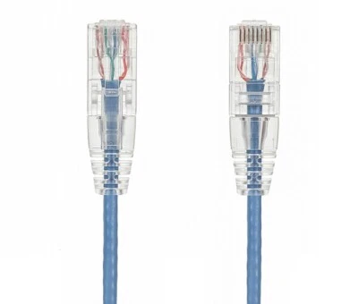 0.5ft Slim Cat6 28AWG UTP Ethernet Network Patch Cable Snagless, Blue - Image 1 of 2