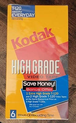 Paquete de 3 cintas VHS Kodak T-120 nuevas Foto 1 de 4