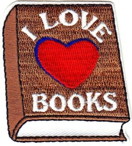 I LOVE (CORAZÓN) LIBROS Iron On Patch Lectura Escuela de Libros  - Imagen 1 de 2