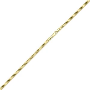 10K Yellow Gold Hollow Franco Bracelet 1.5mm 7-8" - Box Chain Link Women Men - Picture 1 of 1
