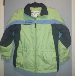 Columbia Challenge Series Winter Puffer Jacket Blue Green Black Kids Size 10 - Picture 1 of 5