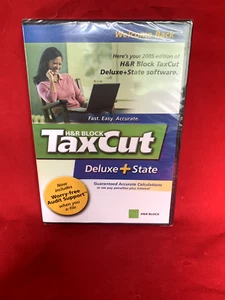 NEW 2005 H&R Block TaxCut DELUXE original CD in the Box (11H) - Picture 1 of 4