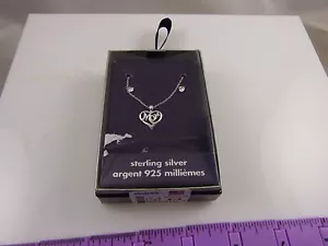 Mom mother's day necklace sterling silver  and heart crystal earrings - Picture 1 of 4