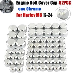 Chrome Engine Bolt Cover Caps Kit For Harley Electra Glide Road Glide Road King - Picture 1 of 9