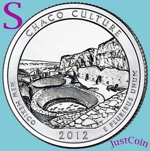 2012-S CHACO CULTURE NATIONAL HISTORIC PARK QUARTER FROM UNCIRCULATED MINT ROLL - Picture 1 of 2