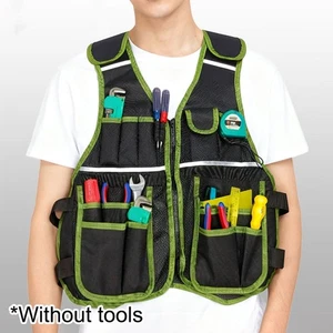 Electrician Work Vest with Adjustable Shoulder and Waist Quick Release Zipper - Picture 1 of 20