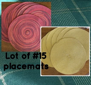 Xmas #15 Placemats Gold & Red  Holiday Place Setting - Picture 1 of 3