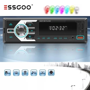 Autoradio mit Bluetooth BT Freisprech 7 Farben 1DIN MP3 Player USB SD Aux SD BT - Bild 1 von 16