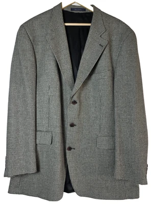CHAPS RALPH LAUREN 46 TALL Silk Wool Houndstooth 3-Button Sport Coat Blazer - Image 1 of 4