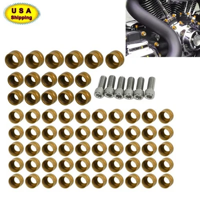 Золотистые крышки болтов двигателя для Harley Dyna Street Glide Softail Springer - Изображение 1 из 4