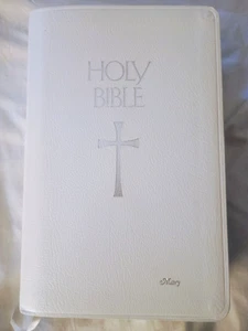 New American Holy Bible 1991 Catholic Press White Genuine Bonded Leather 9055NW - Picture 1 of 22