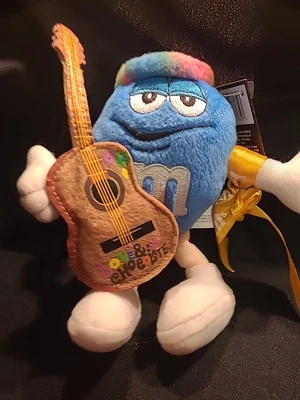  M&M's 6" Hippie Plush  Blue Candy  Tie Dye Flowers - Image 1 of 4