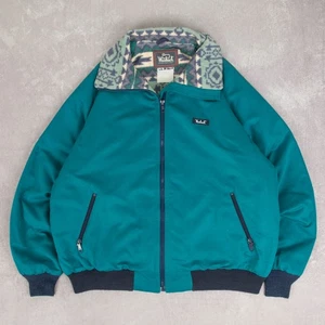 Woolrich Vintage 90s Fleece Lined Bomber Jacket XL Men's Teal Outdoor - Picture 1 of 6
