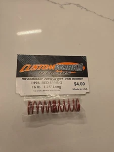 Custom Works 1496 Red Spring 16 Pound 1.25 Long Dirt Oval Spring Red - Picture 1 of 1