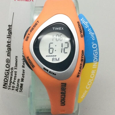 Reloj Deportivo Digital Timex Marathon Mujer 33mm Naranja INDIGLO Batería Nueva Foto 1 de 4
